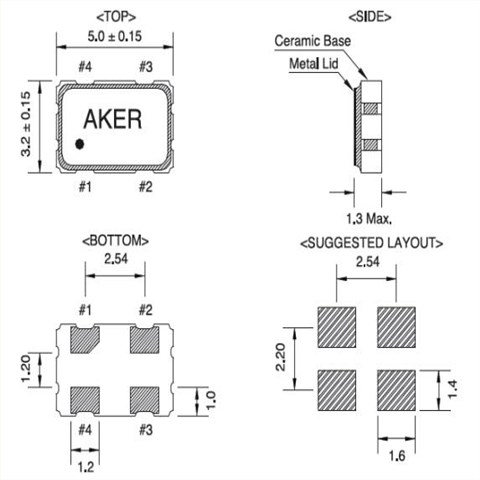 AKER晶振,石英晶体振荡器,SMAF-531振荡器