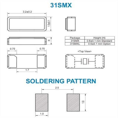 SMI晶振,小型无源晶体,31SMX贴片晶振