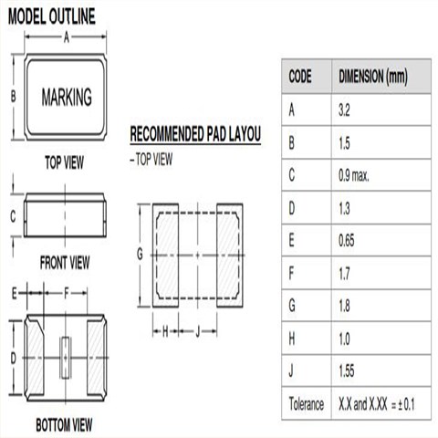 Rakon晶振,32.768K石英晶振,RTF3215无源晶体