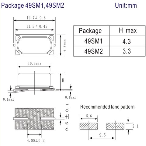 X49SM-20P30-FE50-49SM1-T32.768MHz,Macrobizes石英贴片晶振
