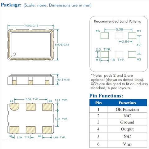 NX701,NX7011B0156.250000,156.25MHz,7050mm,Diodes网络系统晶振