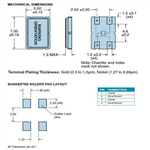 EA5070PA20-8.000M,7050mm,8MHz,Ecliptek石英晶体谐振器